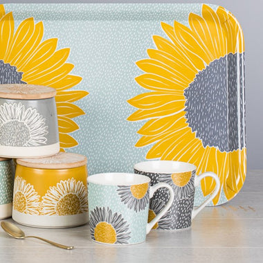 The English Tableware Company Artisan Yellow Flower Mug - Blue